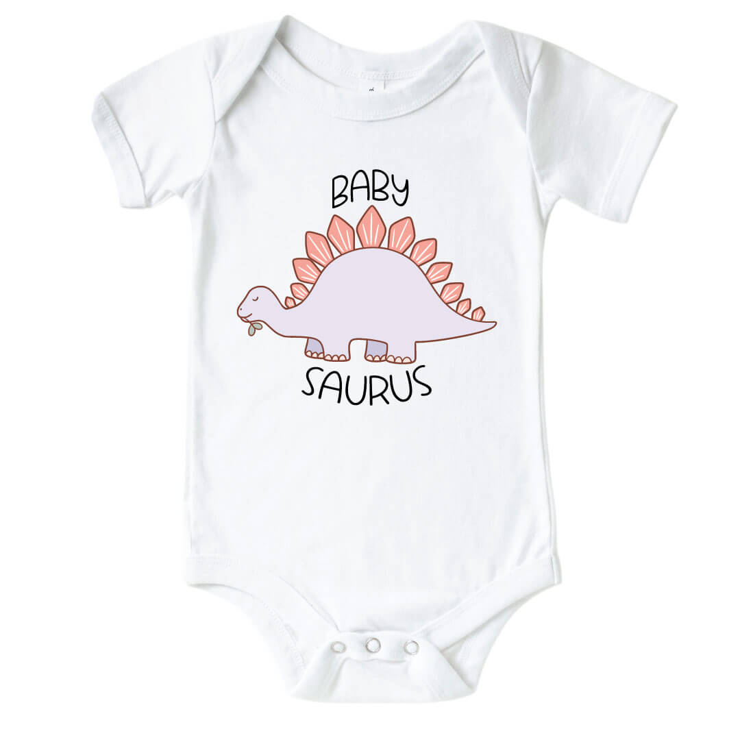 baby saurus dinosaur graphic bodysuit for baby girls