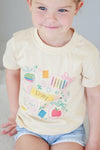 Personalized School Frames Kids Graphic Tee | Natural