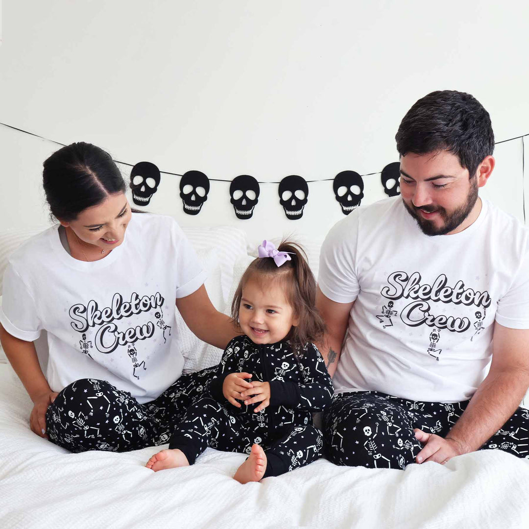 skeleton crew matching family pajama tees