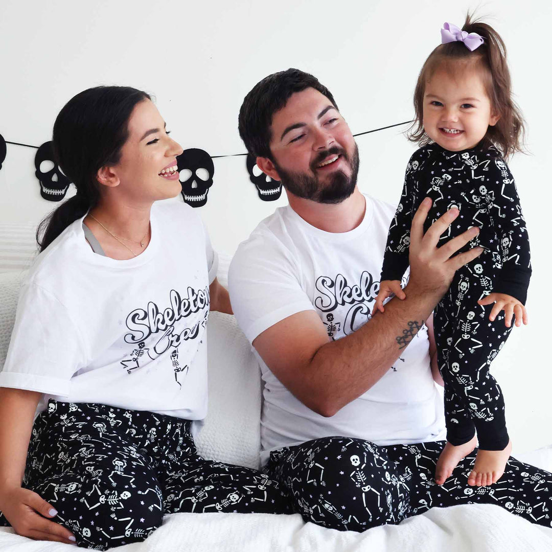 skeleton matching family pajamas for halloween 