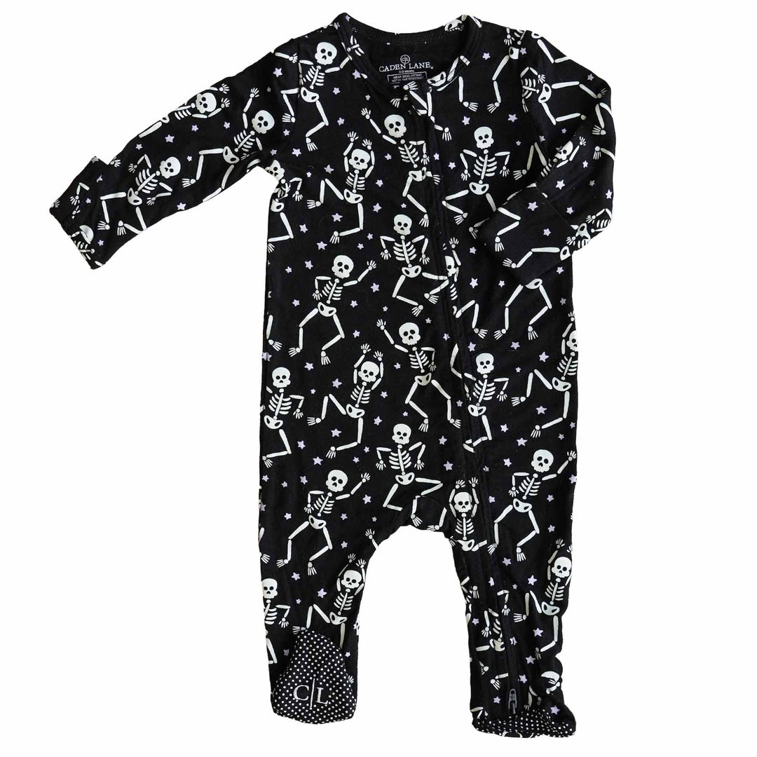 baddie bones halloween pajama footie for babies 