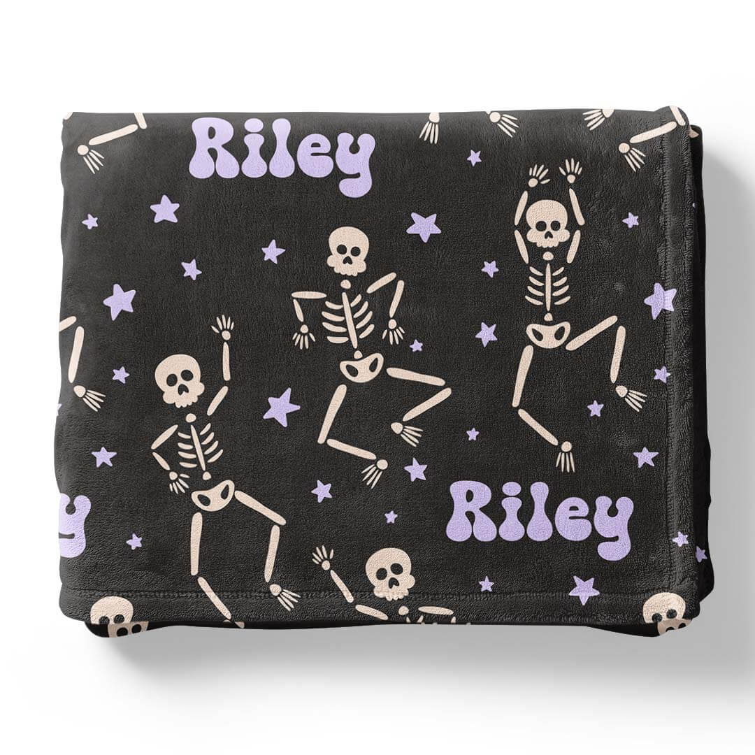 skeleton personalized blanket for kids 
