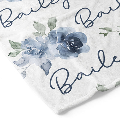 bailey's blue floral toddler blanket 