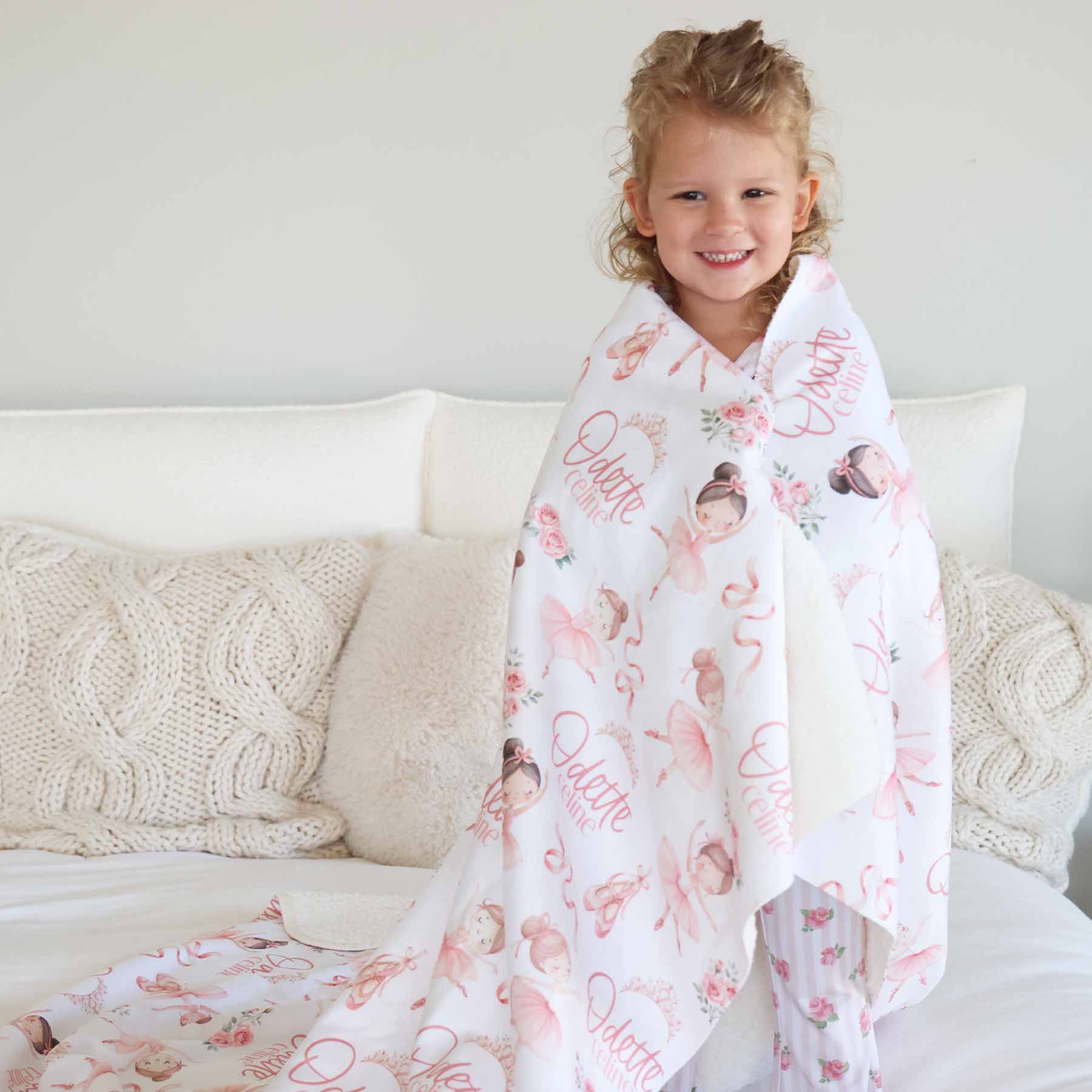 Personalized Sherpa Kids Blanket | Ballet Princess