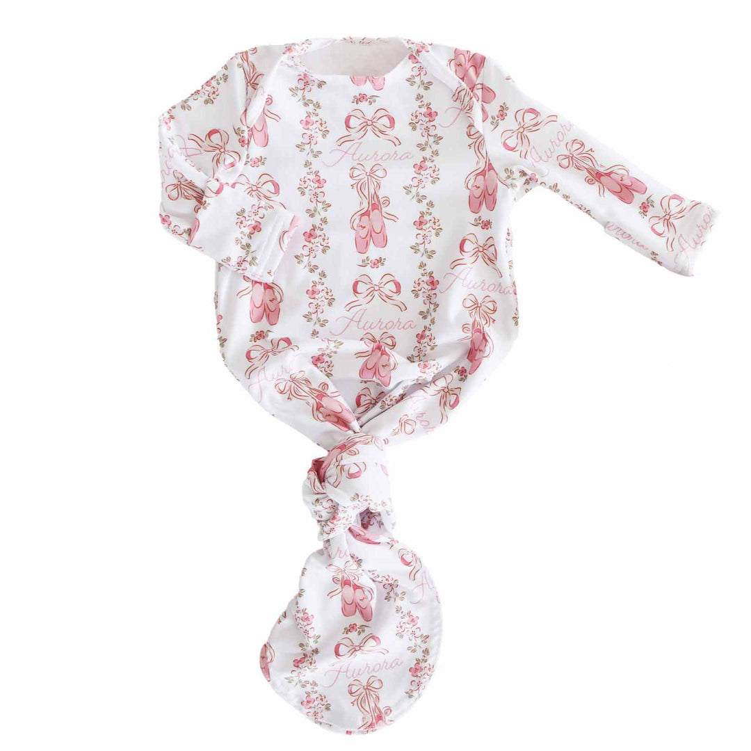 personalized ballet shoe and bow knot gown