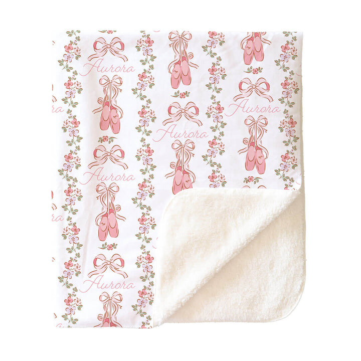 Ballet Blossoms Personalized Kids Blanket