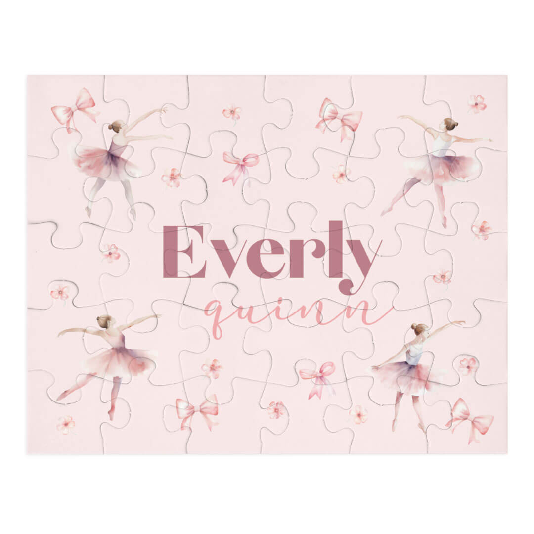 ballerina bow personalized puzzle for kids