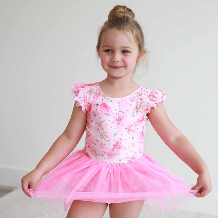 ballerina leotard with pink tulle skirt 
