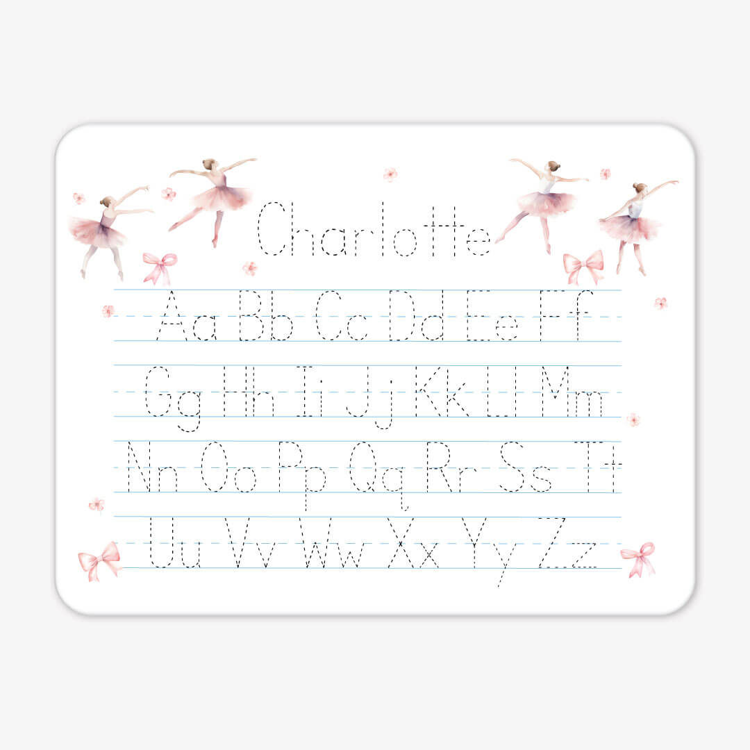 ballet and bows personalized whiteboard for kids 