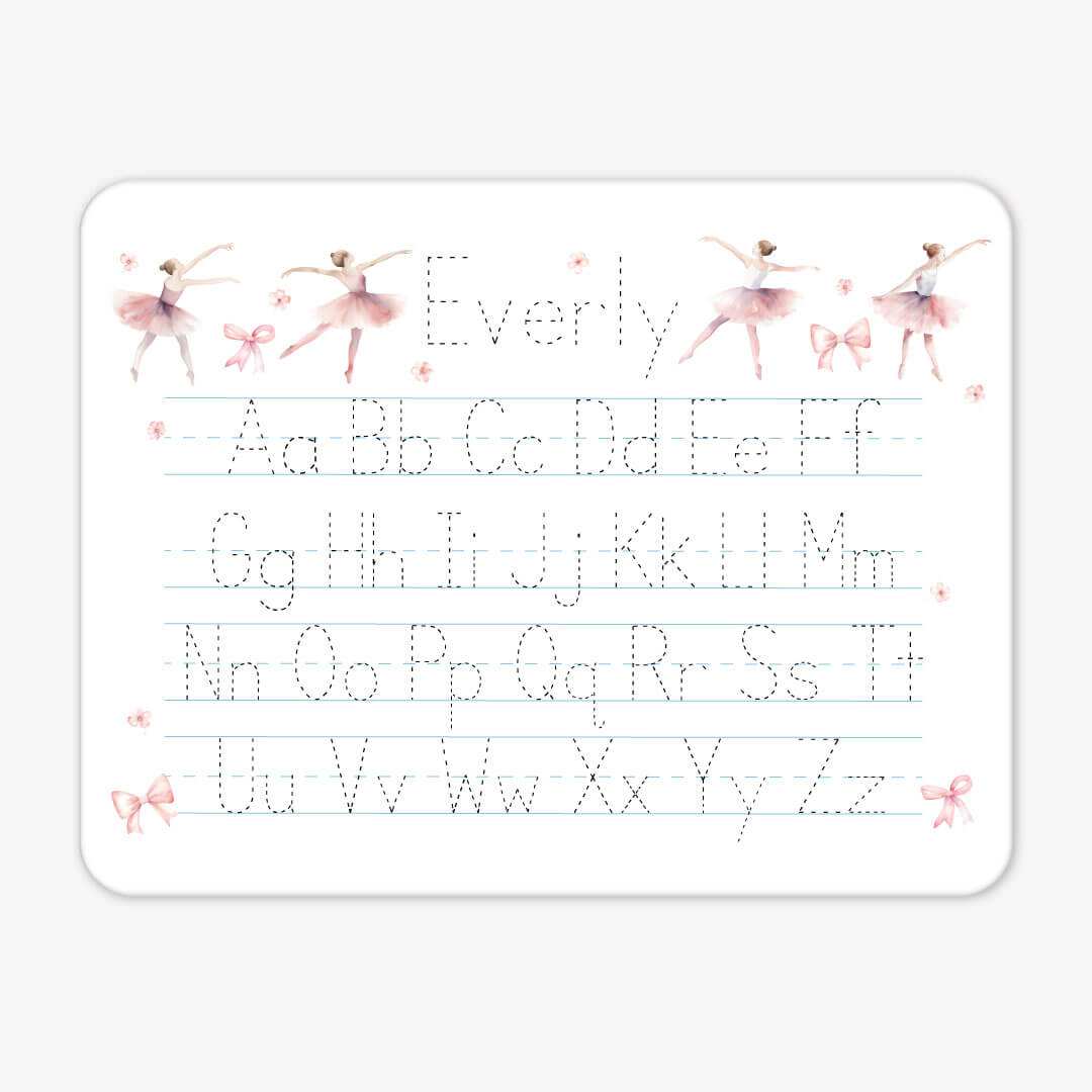 ballet and bows personalized whiteboard for kids 