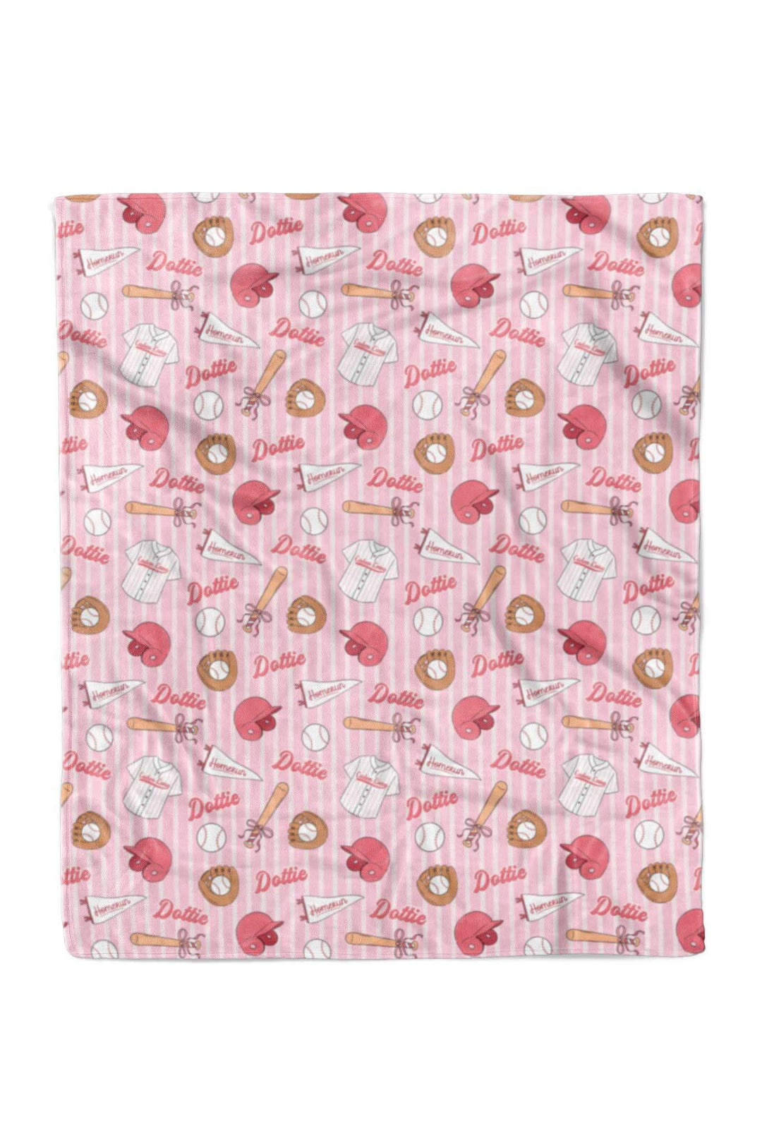 50 x 60 ballpark babes personalized blanket for girls 