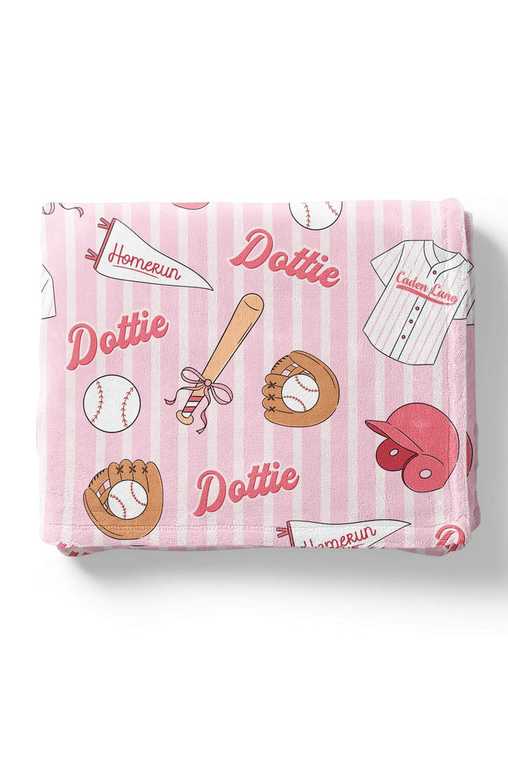 ballpark babes personalized blanket for kids 