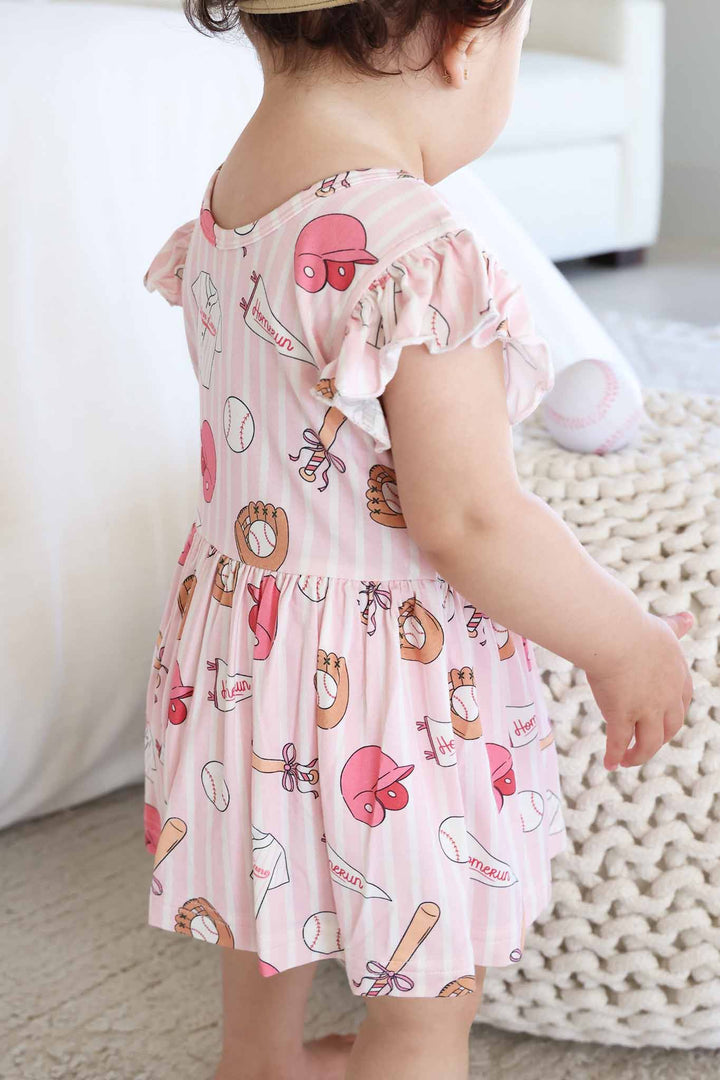 girly pink baseball themed skirt bodysuit 