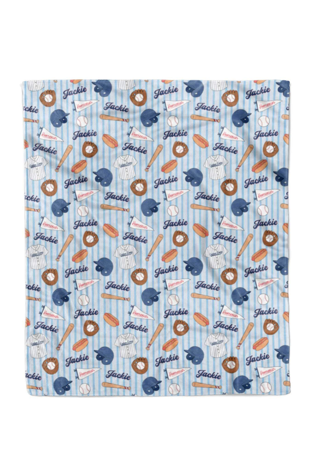 blue ballpark bros personalized blanket for boys 