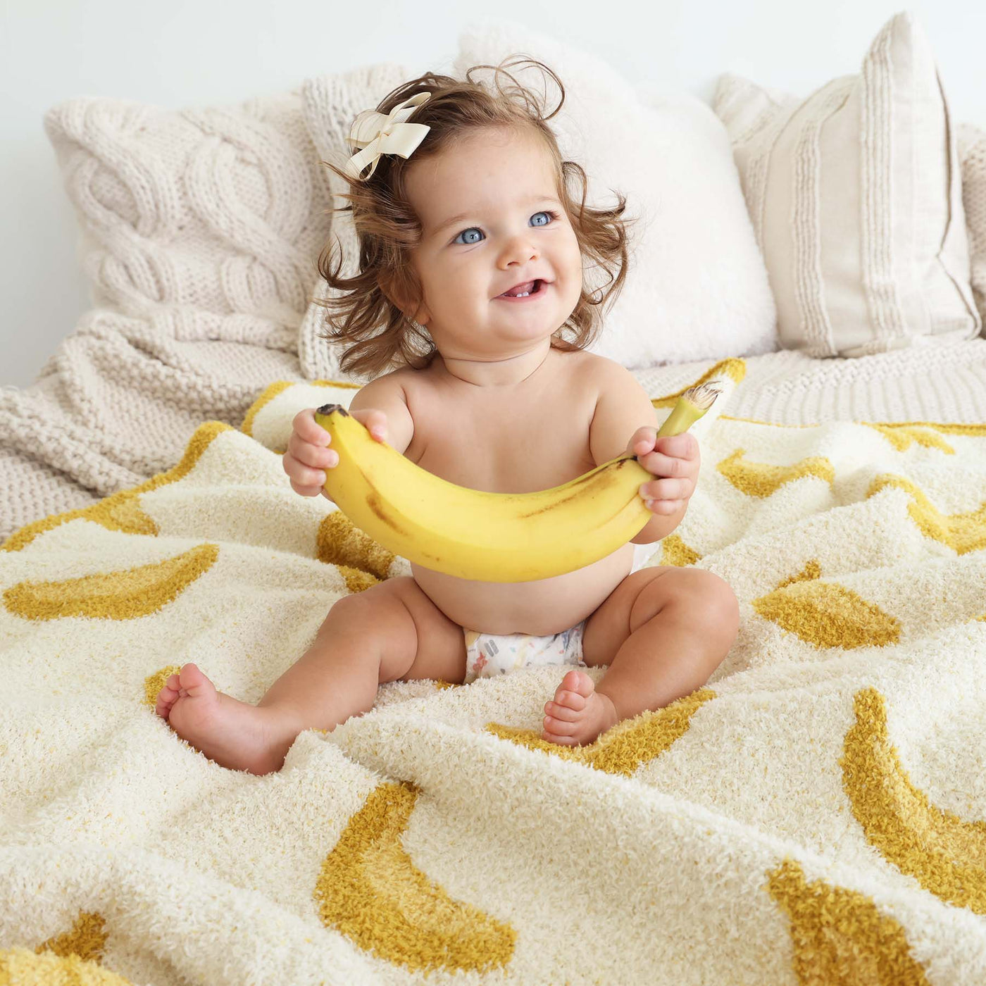 baby blanket with bananas luxe cloud