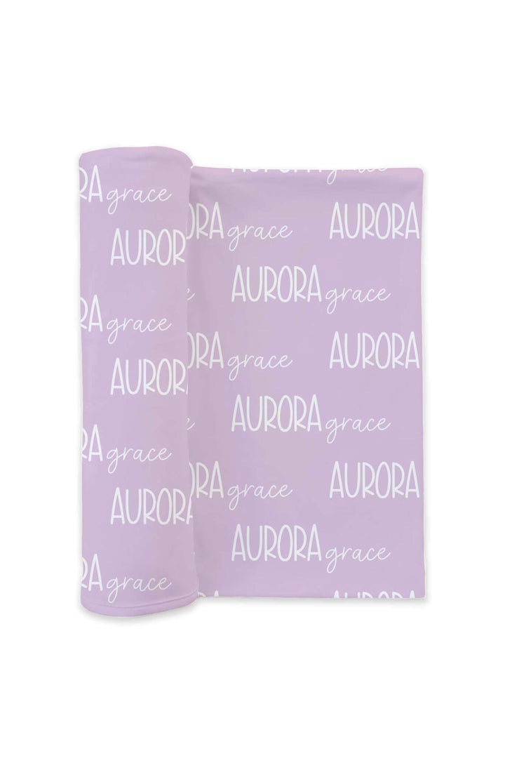 barely orchid personalized swaddle blanket 
