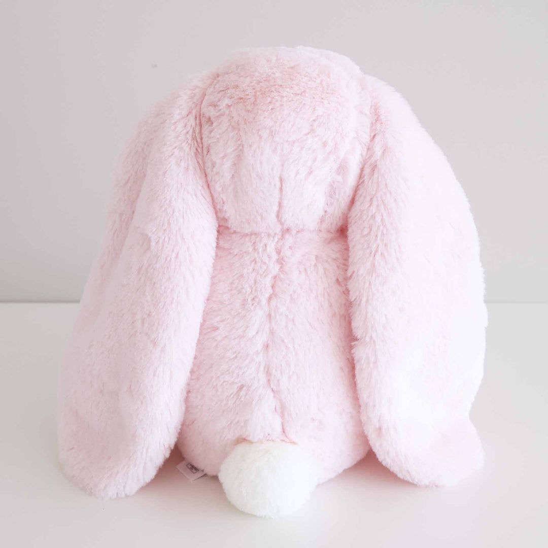 barely pink bunny stuffed animal for girls with fluffy white tail