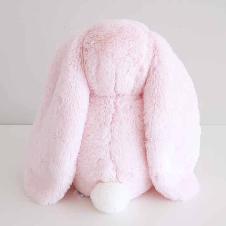 barely pink bunny stuffed animal for girls with fluffy white tail