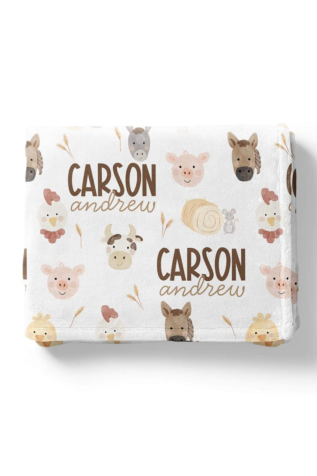 farm animal personalized blanket for kids 
