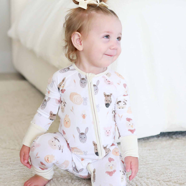 farm romper pajama for babies