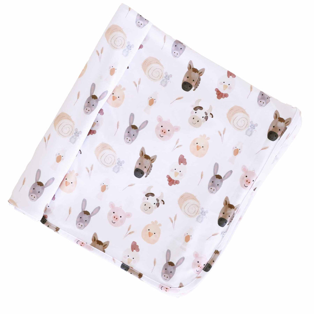 farm animal oversized swaddle blanket for babies