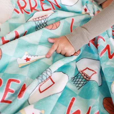 basketball blanket for kids personalized 