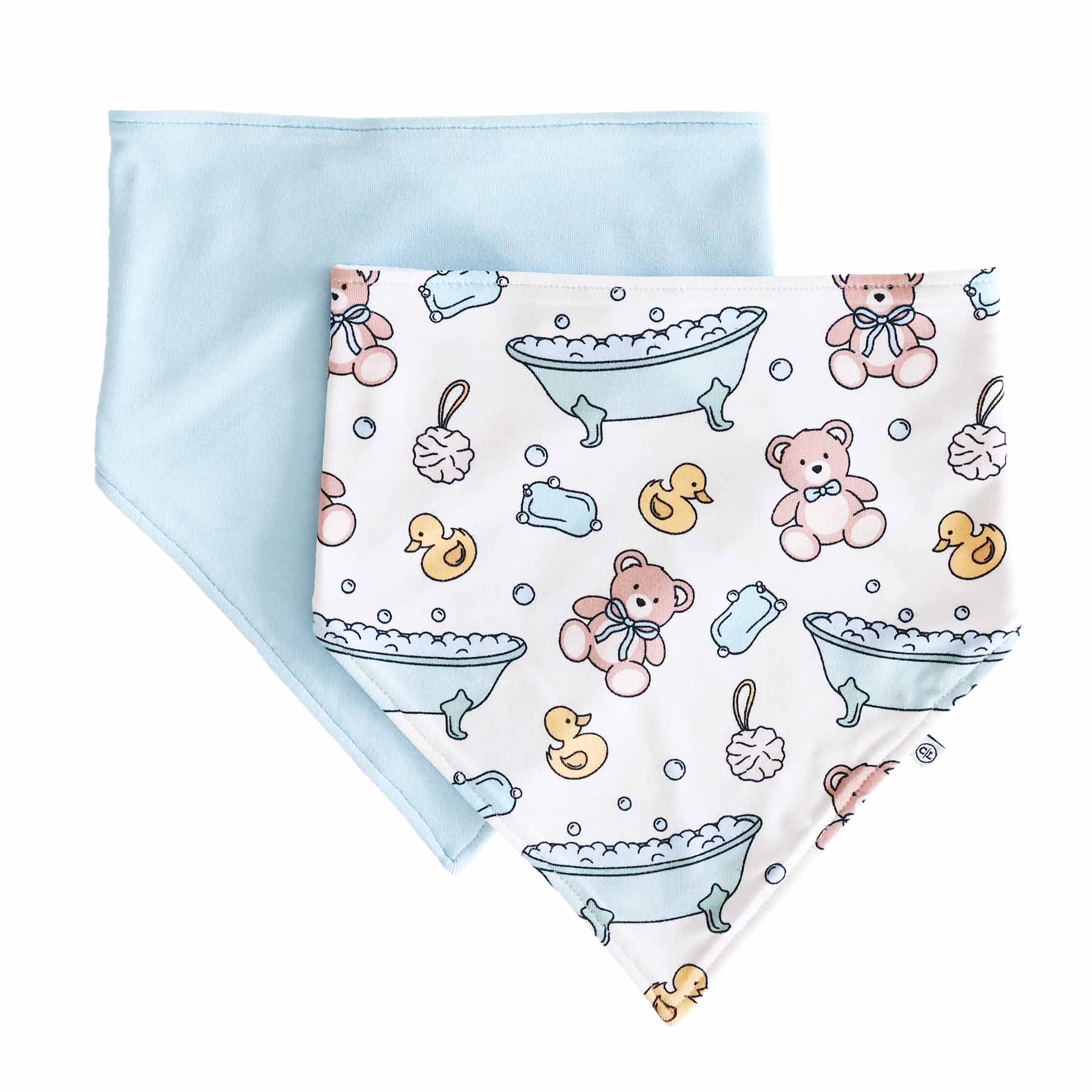 Bathtime Besties 2pc Bandana Bibs | Blue