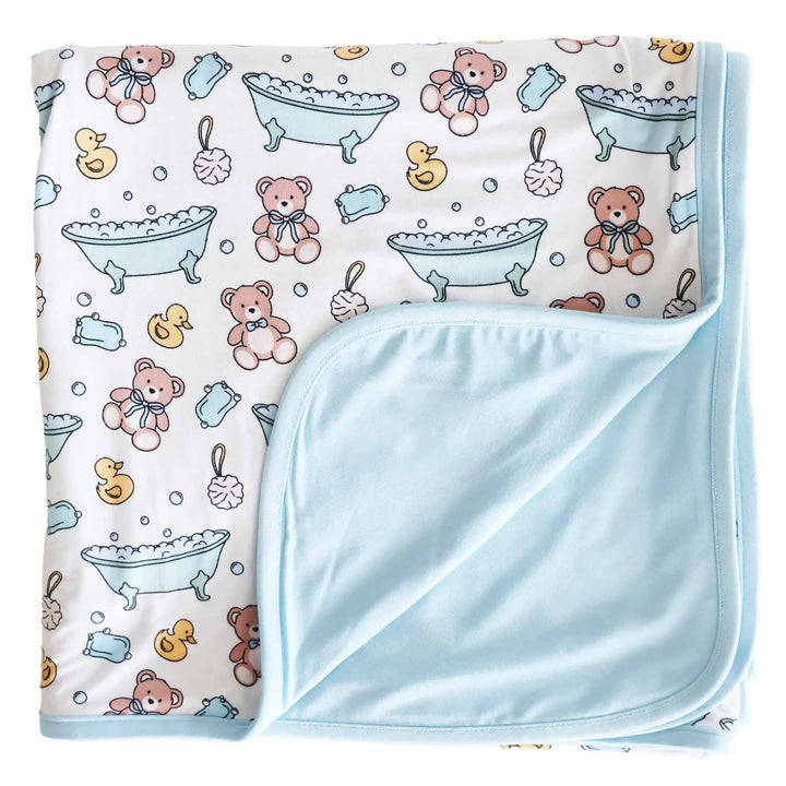 bathtime besties double sided bamboo blanket for boys 