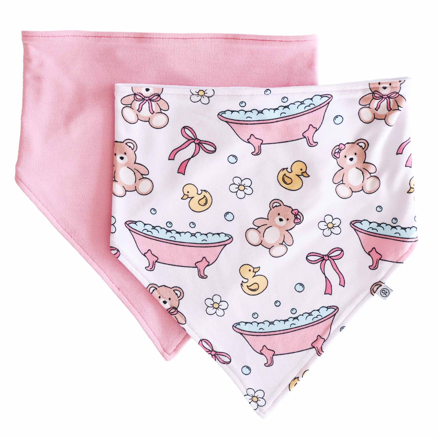 Bathtime Besties 2pc Bandana Bibs | Pink