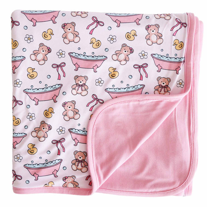 bathtime besties double sided bamboo blanket 