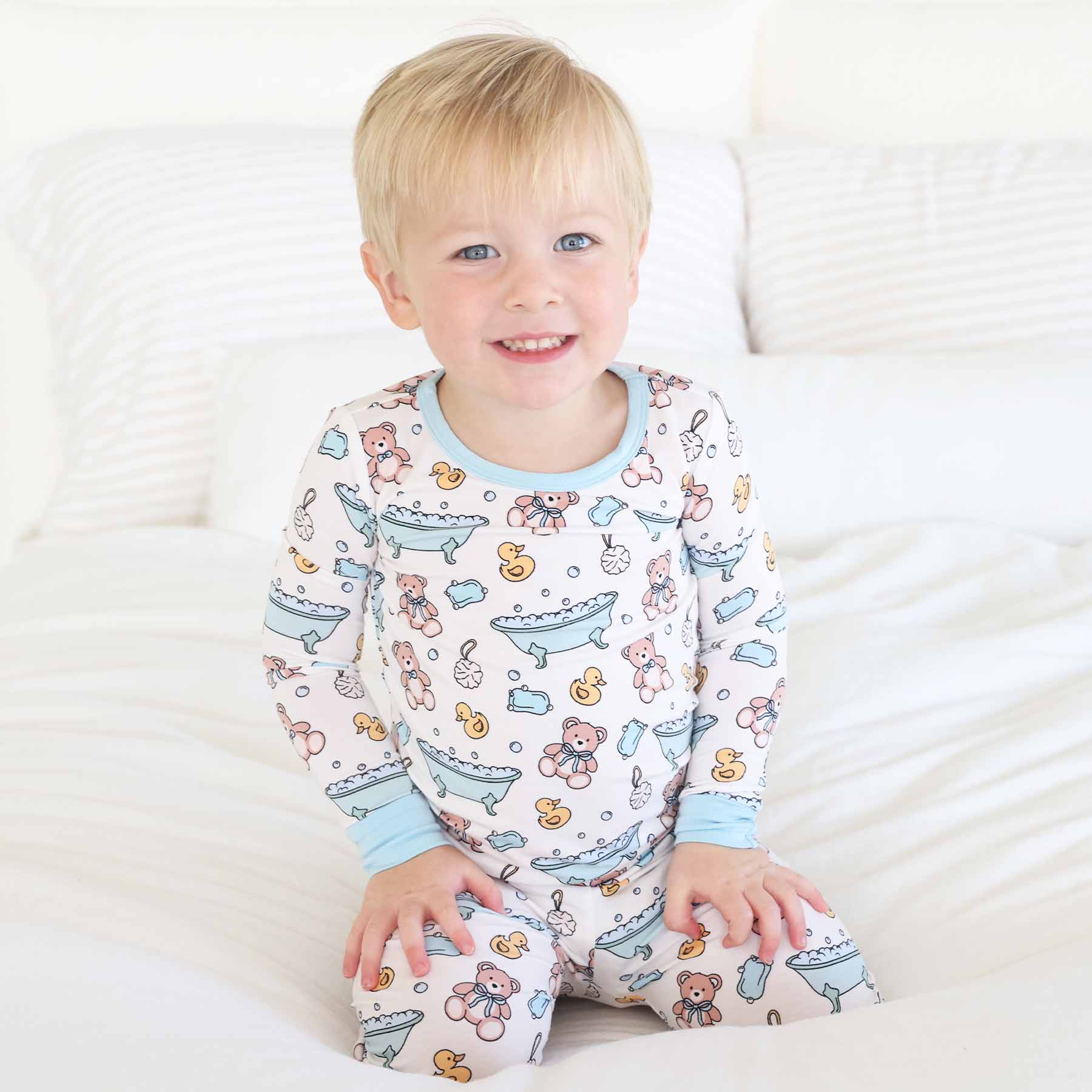 Bathtime Besties Two Piece Pajama Set | Blue