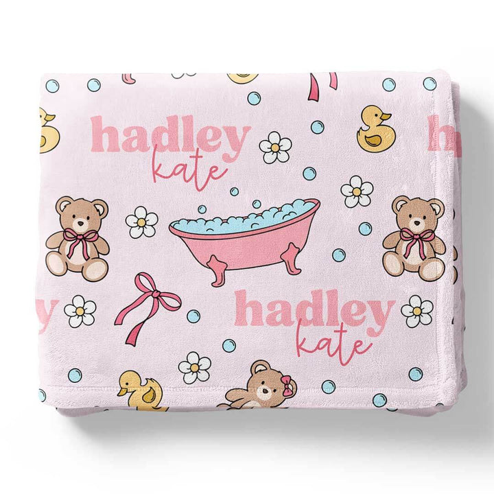 kids personalized blanket bath time besties 