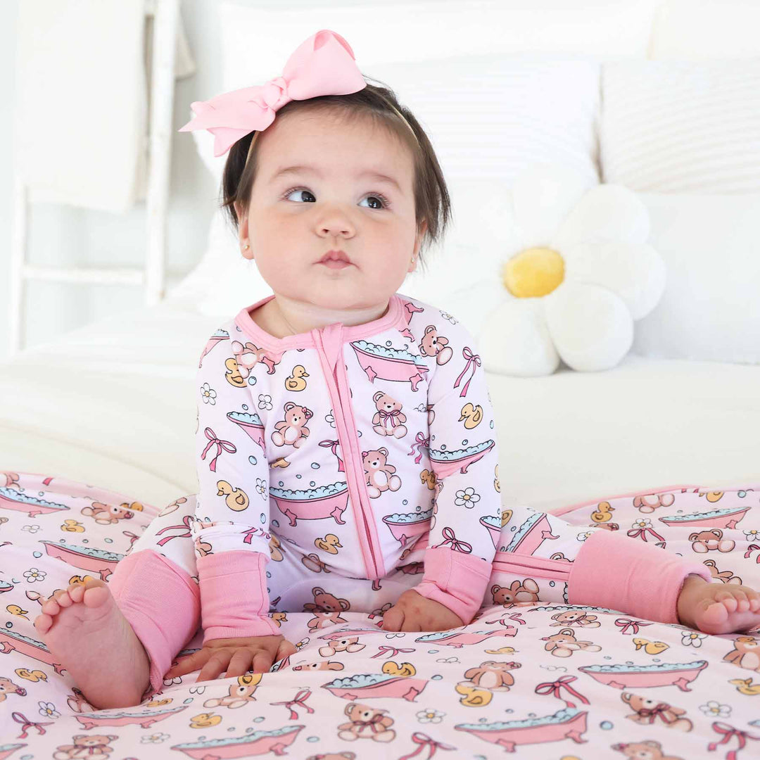 bamboo pajamas for baby girls bathtime besties 