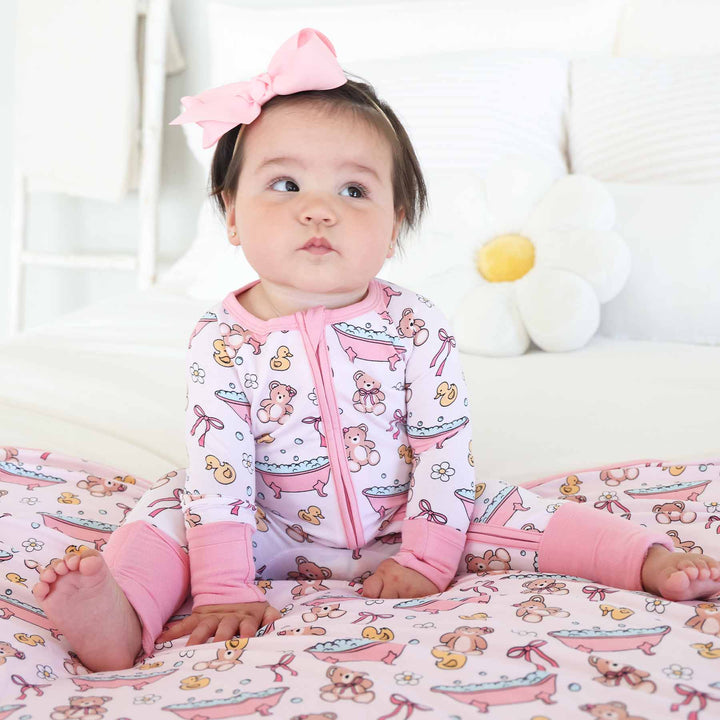 bamboo pajamas for baby girls bathtime besties 