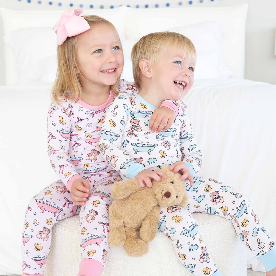 Bathtime Besties Two Piece Pajama Set | Blue