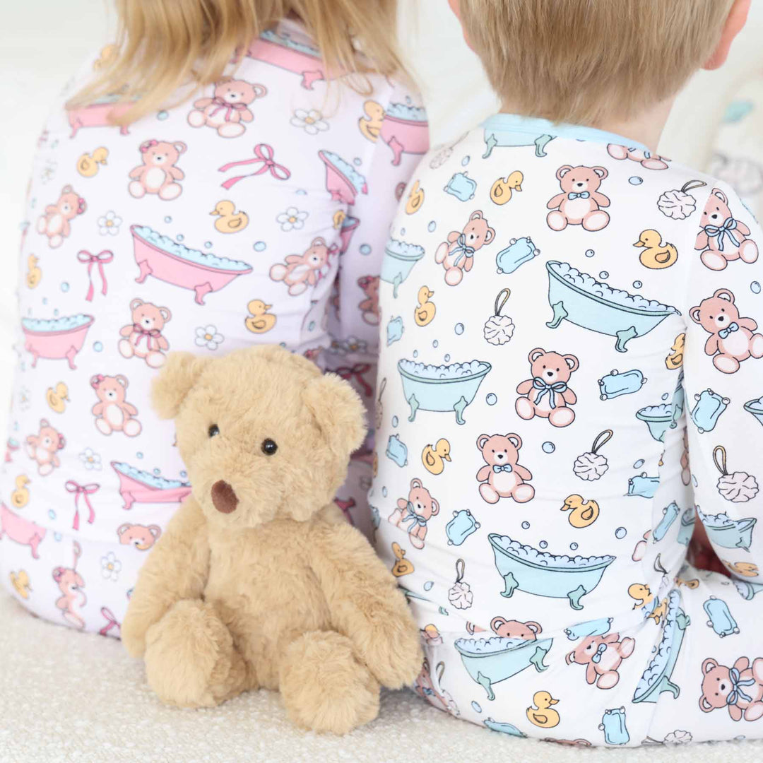 bathtime besties sibling matching two piece pajama set