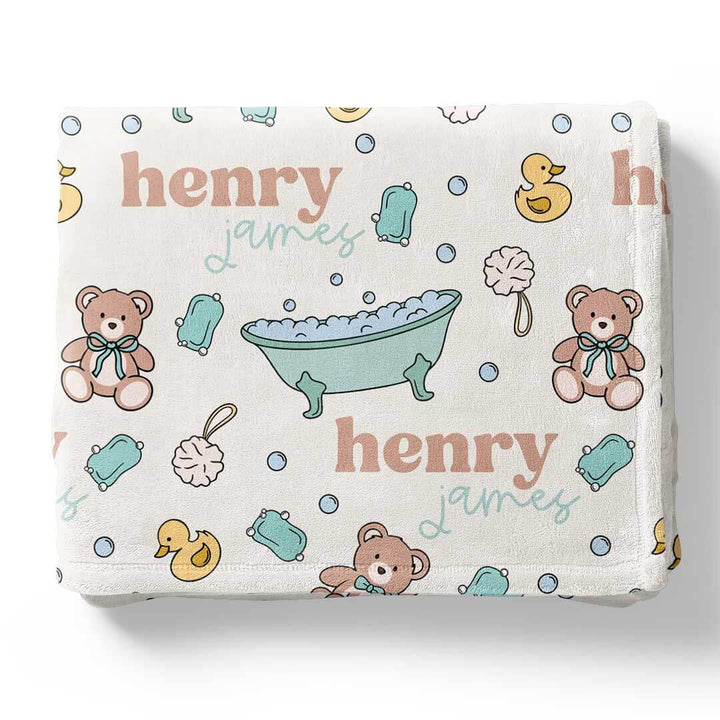bathtime besties personalized kids blanket 