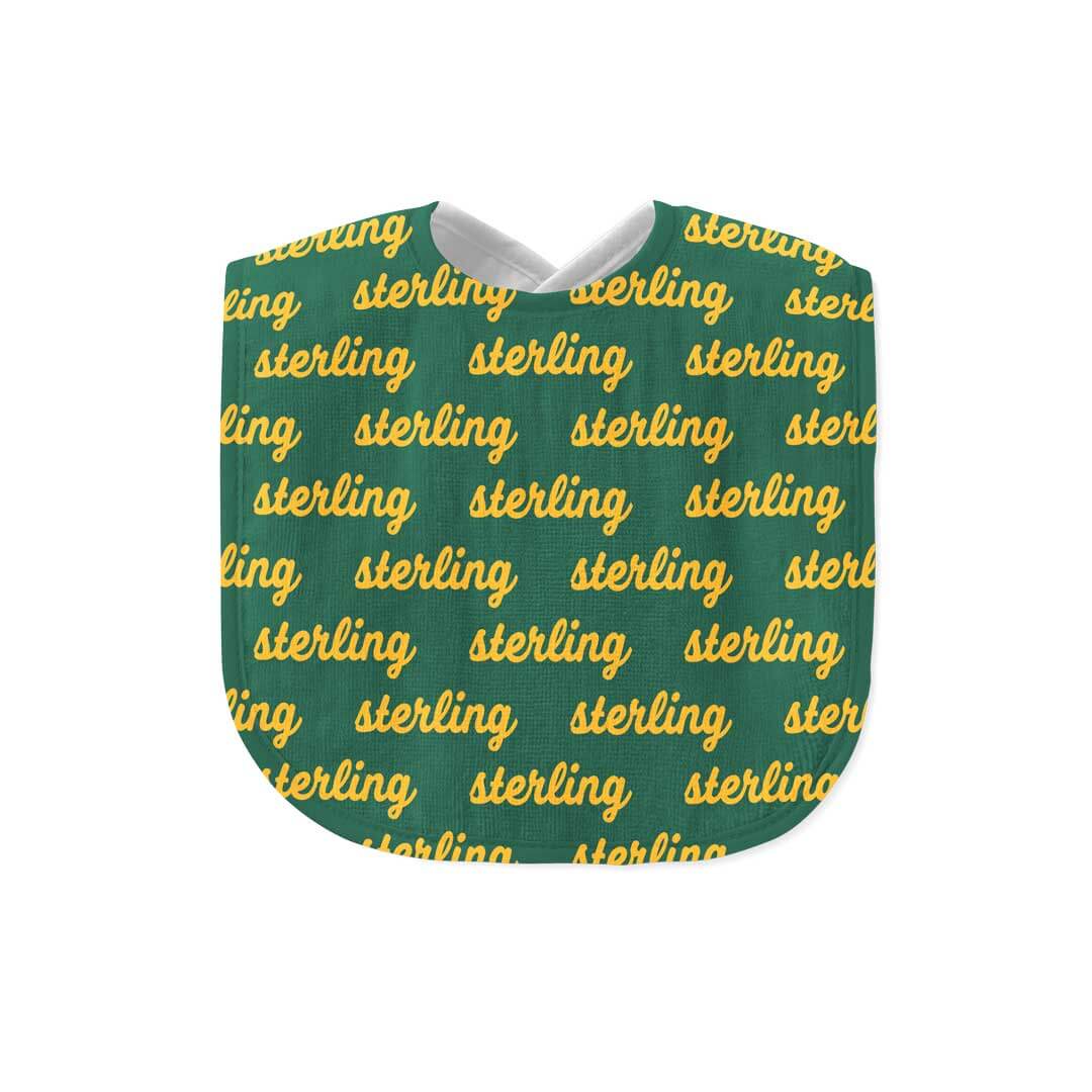 Personalized Baby Name Bib | Bear Green