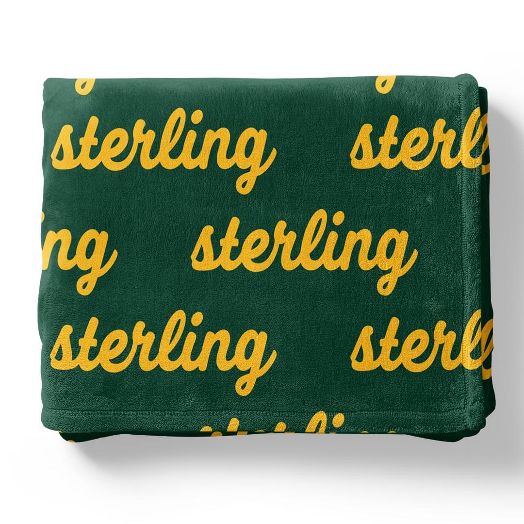 green and yellow personalized blanket baylor 