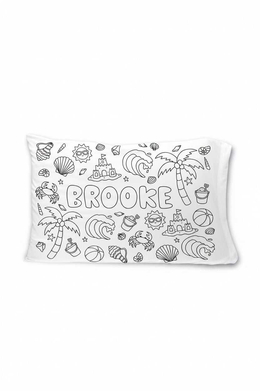 beach bash personalized pillowcase for kids 