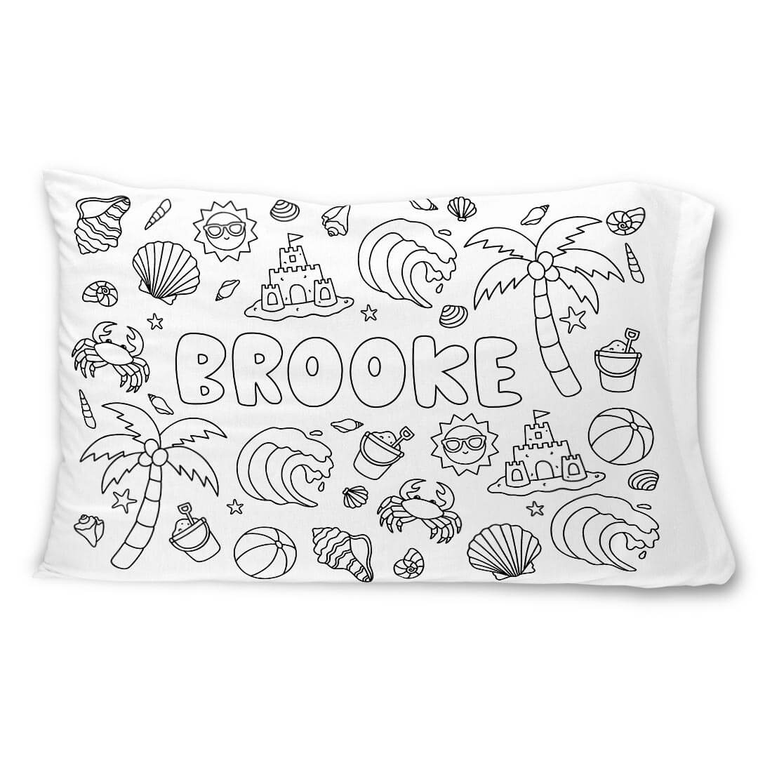 beach bash personalized pillowcase for kids 