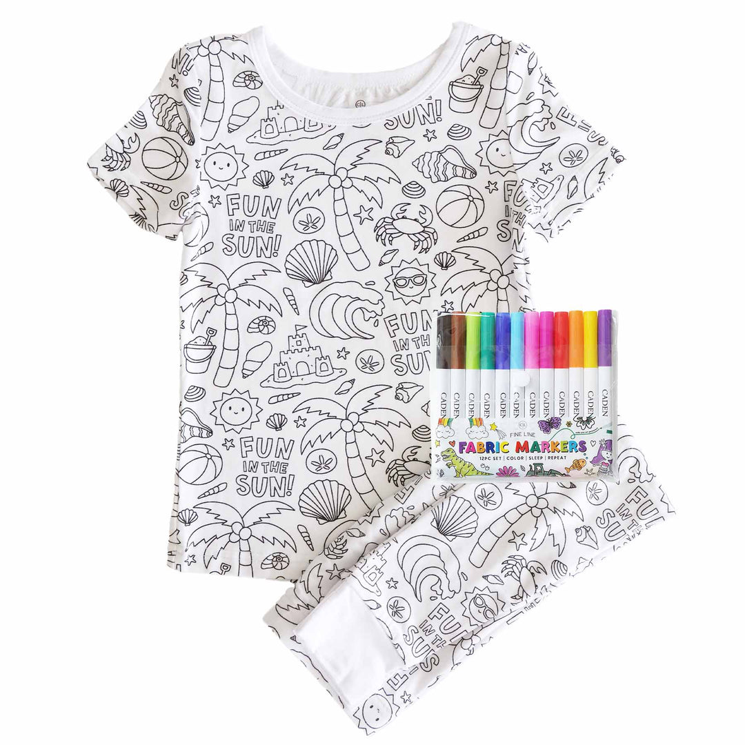 Colorable Two Piece Pajama Set | Beach Bash