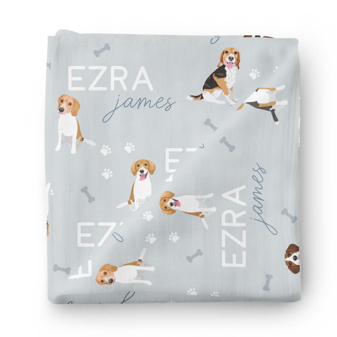 newborn baby swaddle with beagles 