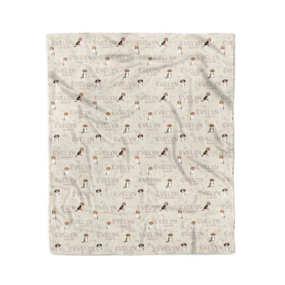 neutral kids blanket with beagles 