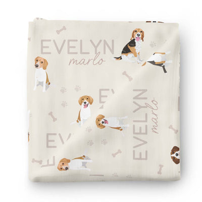 neutral swaddle with beagles 