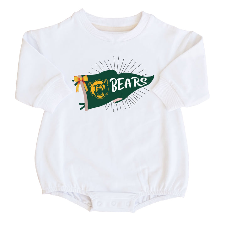 Baylor University | Footballs & Bows Graphic Sweatshirt Bubble Romper