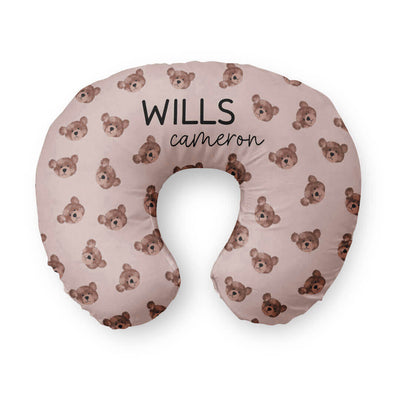 teddy bear nursing pillow cover with name 
