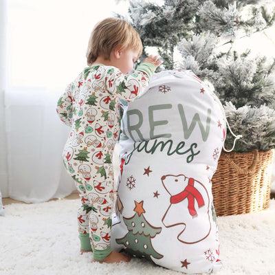 red and green christmas baby pajama romper 