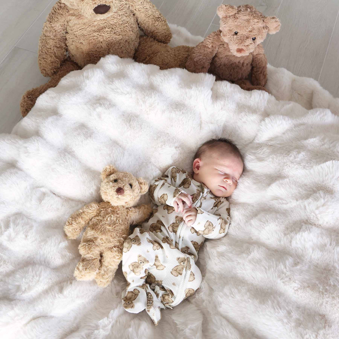 baby zipper footie with teddy bears 