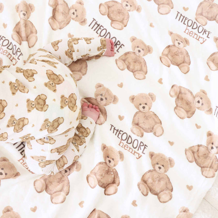 beary sweet personalized kids blanket 
